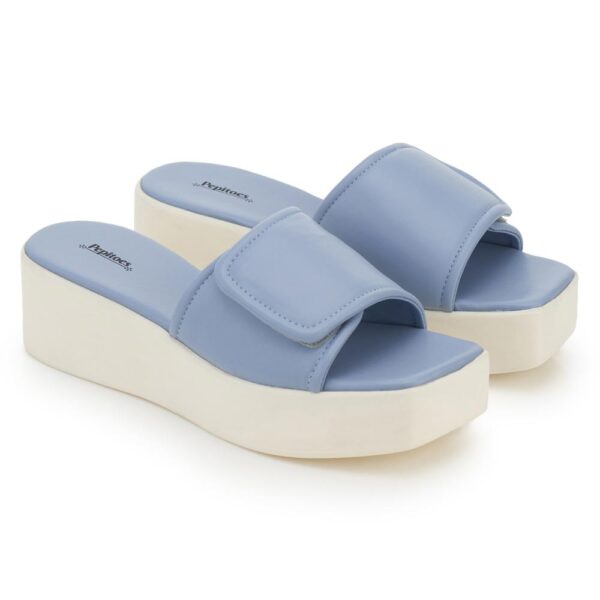 Blue Comfort Slip on Wedges P24376 - Image 3