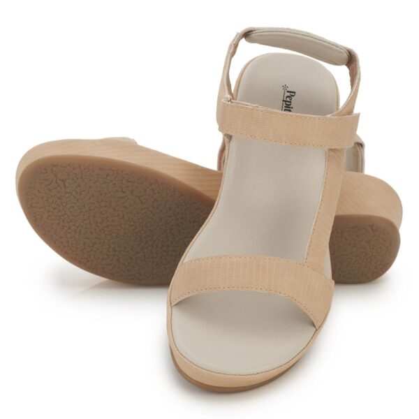 Beige Comfort Slip on Wedges N21311 - Image 4