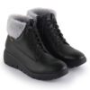 Black Comfort Slip on Ankle Boots P24414 - Image 2