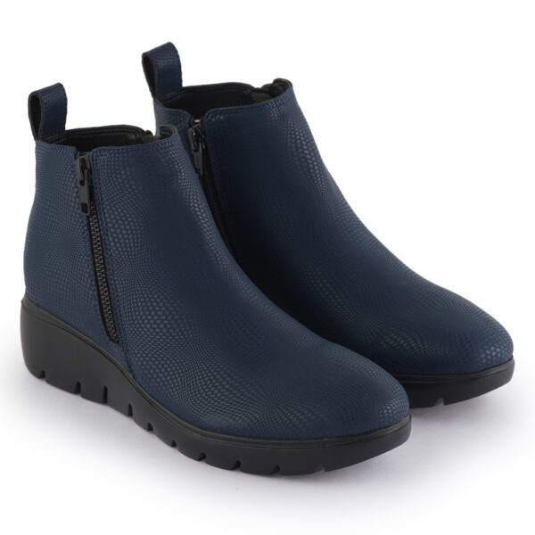 Navy Comfort Slip on Ankle Boots N21250 - Image 2