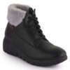 Black Comfort Slip on Ankle Boots P24414 - Image 3