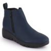 Navy Comfort Slip on Ankle Boots N21250 - Image 3