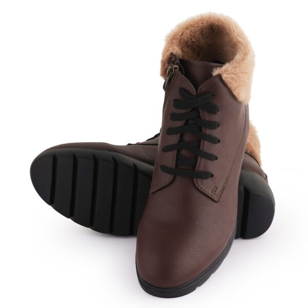 Dark Brown Comfort Slip on Ankle Boots P24414 - Image 4