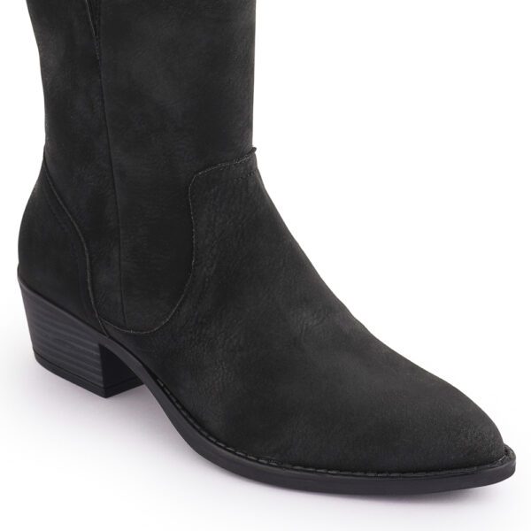 Black Comfort Slip on Tall Boots P24425 - Image 6